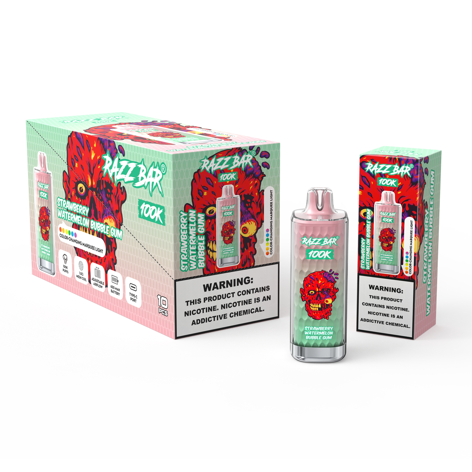 RAZZBAR - 100K - Strawberry Watermelon Bubble Gum